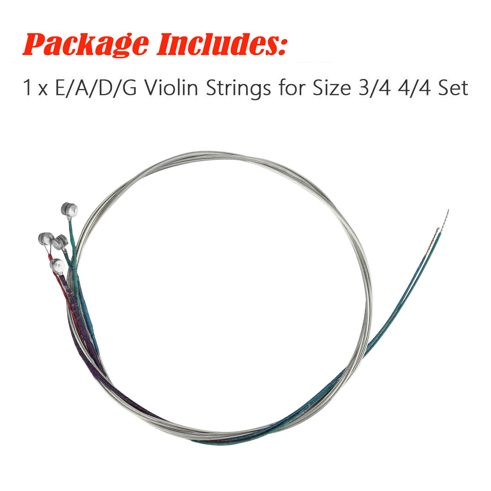 4PCS/Set Violin Strings 4/4 3/4 Violin Strings Steel String G D A E Strings P4Z8