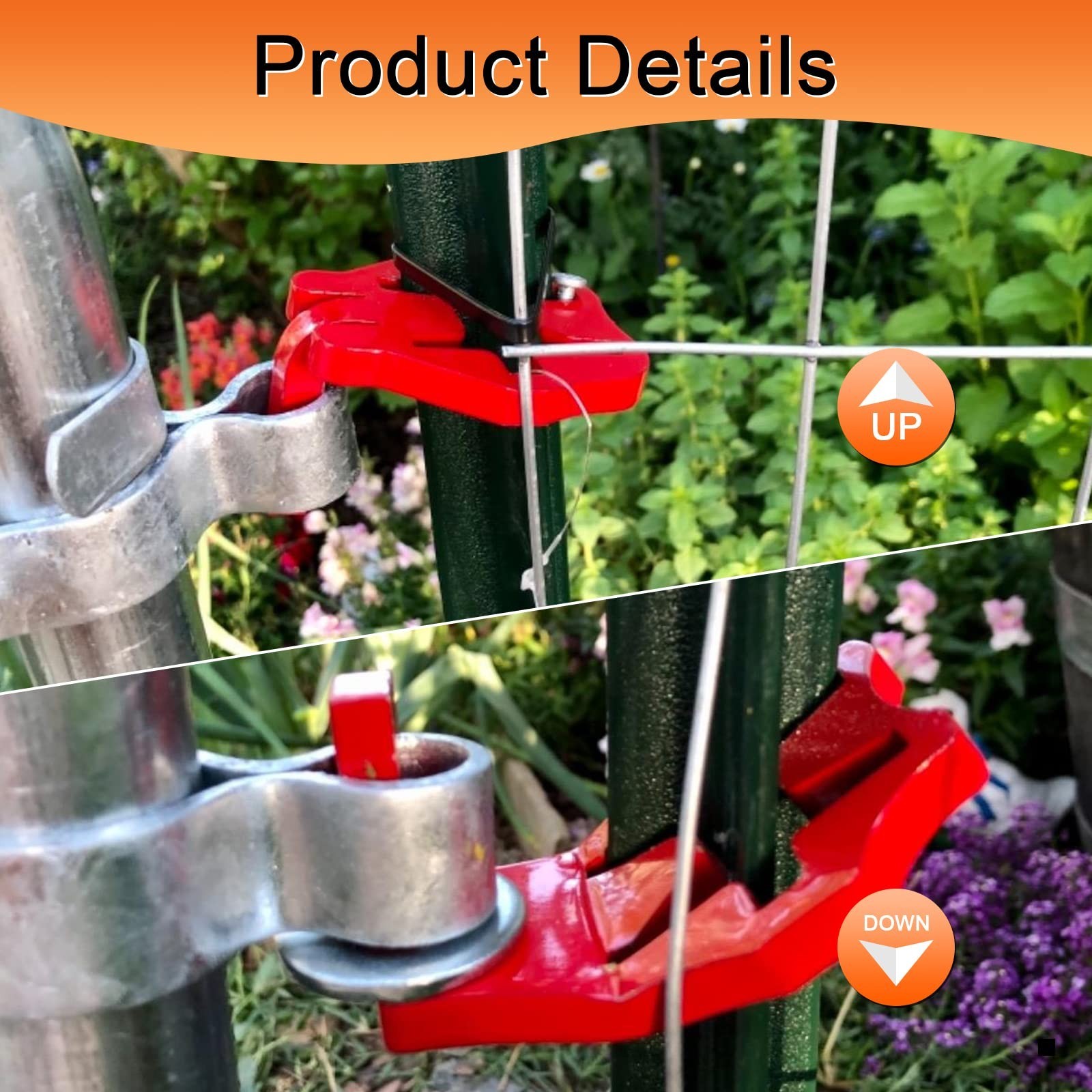 T-Post Metal Gate Hinge Pins - 5/8 Pin, Outdoor Chain Link Fence Hanger for F...