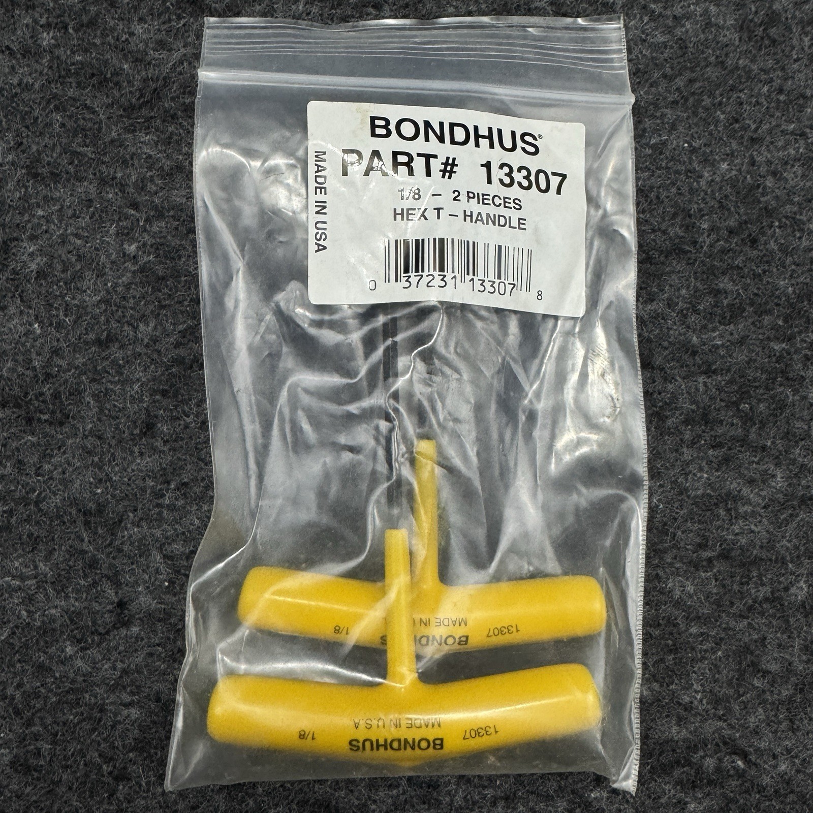 2pcs NEW BONDHUS USA 1/8" HEX  T HANDLE 13307 Made In USA