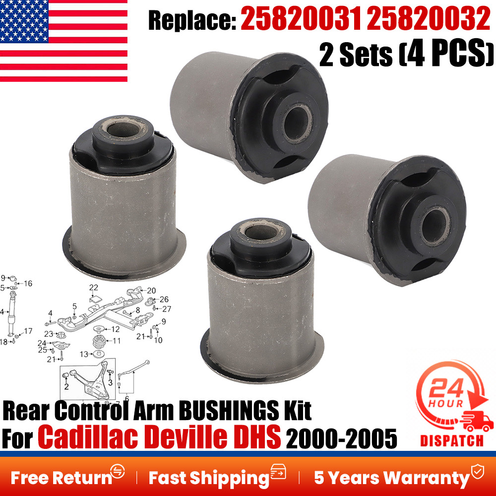 4x For 2000-2005 Cadillac Deville DHS Rear Control Arm BUSHINGS Kit #25820031 US