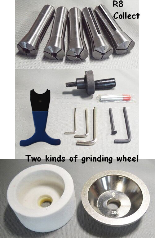220V R8 Collet Multi-functional Cutter Grinder Sharpener for End Mill