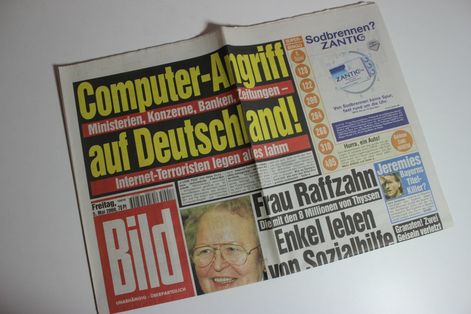 BILDzeitung 05.05.2000 Mai 5.5.2000 Geschenk 20. 21. 22. 23. Geburtstag