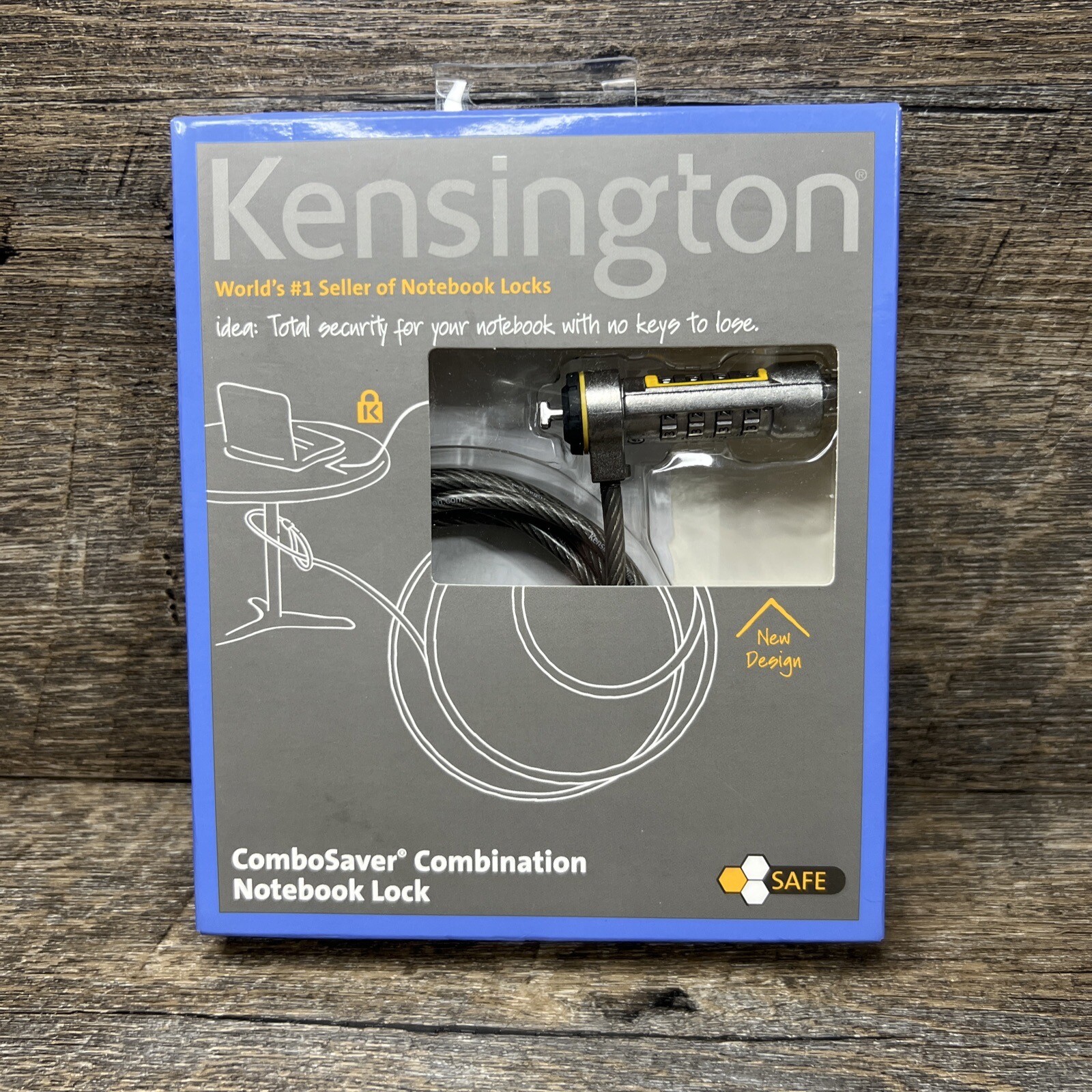 Kensington ComboSaver Notebook Laptop Computer Security Cable Lock, 6ft , New!