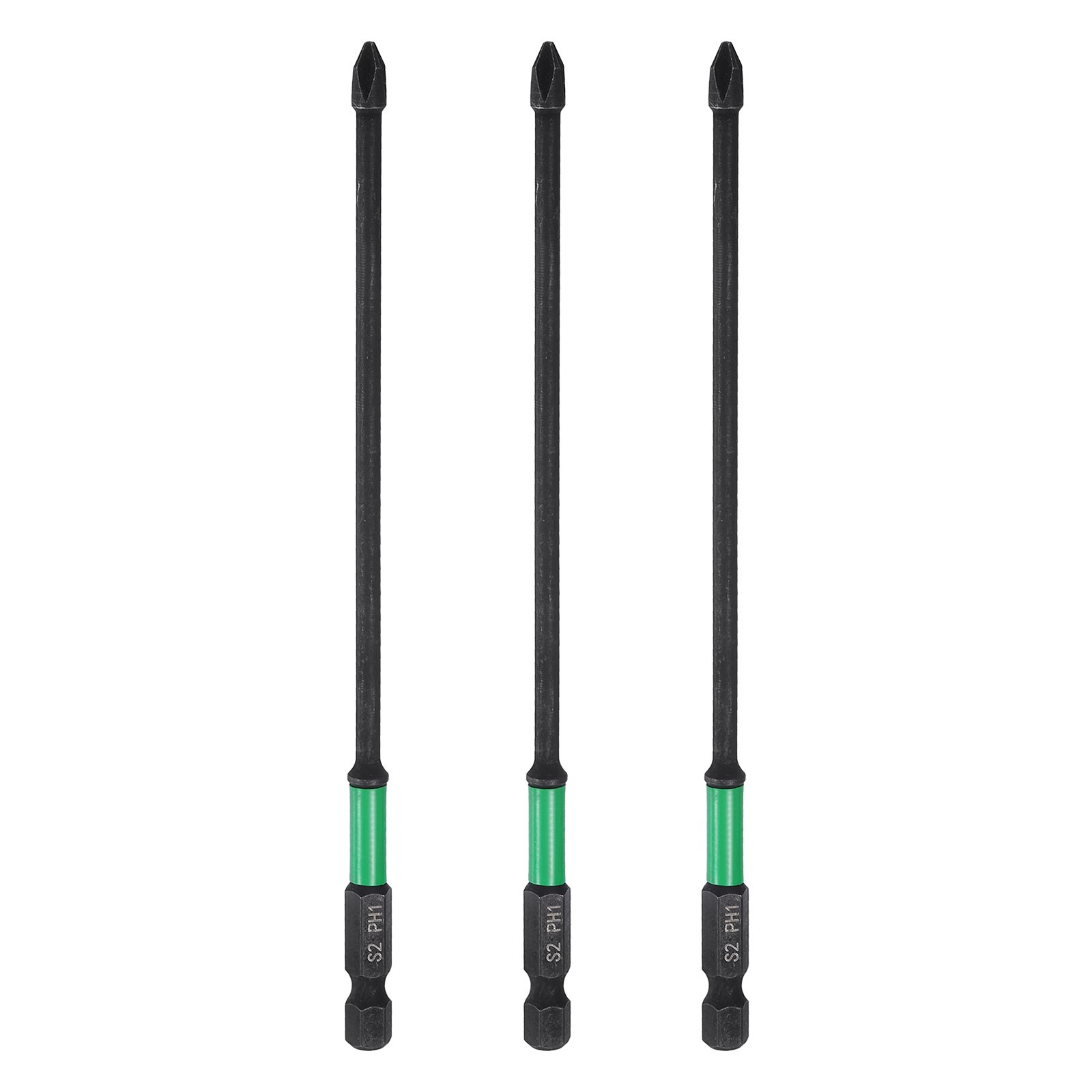 3pcs PH1 Impact Phillips Screwdriver Bits 1/4" Hex Shank 6" Long 0.14" Rod