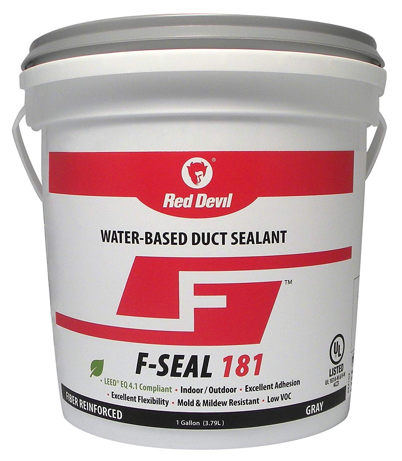 0841DX F-Seal 181 Duct Seal, Fiber Reinforced Water Based Duct Sealant, 1 Gal...
