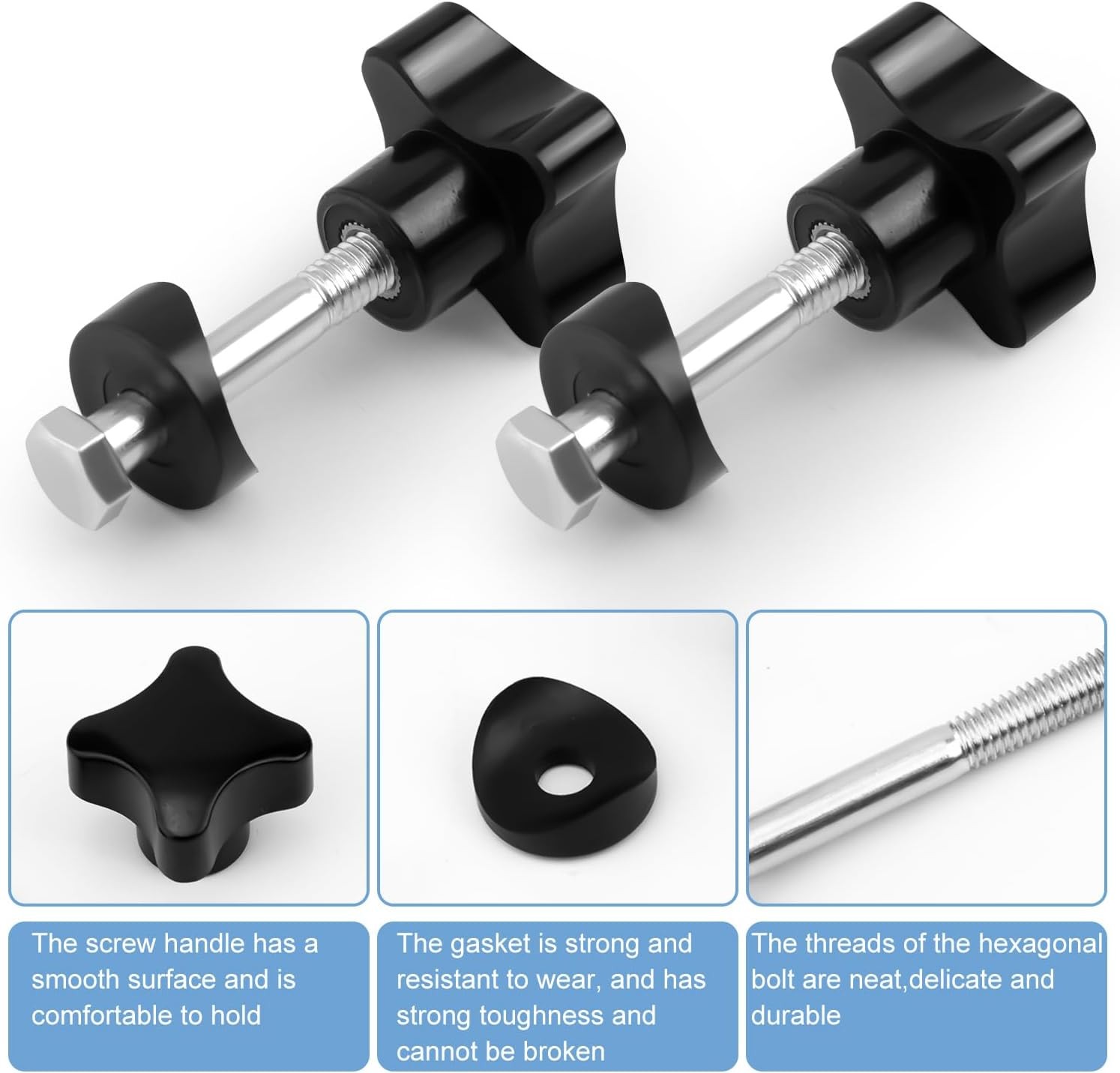 4 Sets Rollator Walker Replacement Knobs with Screws & Washers Universal Parts