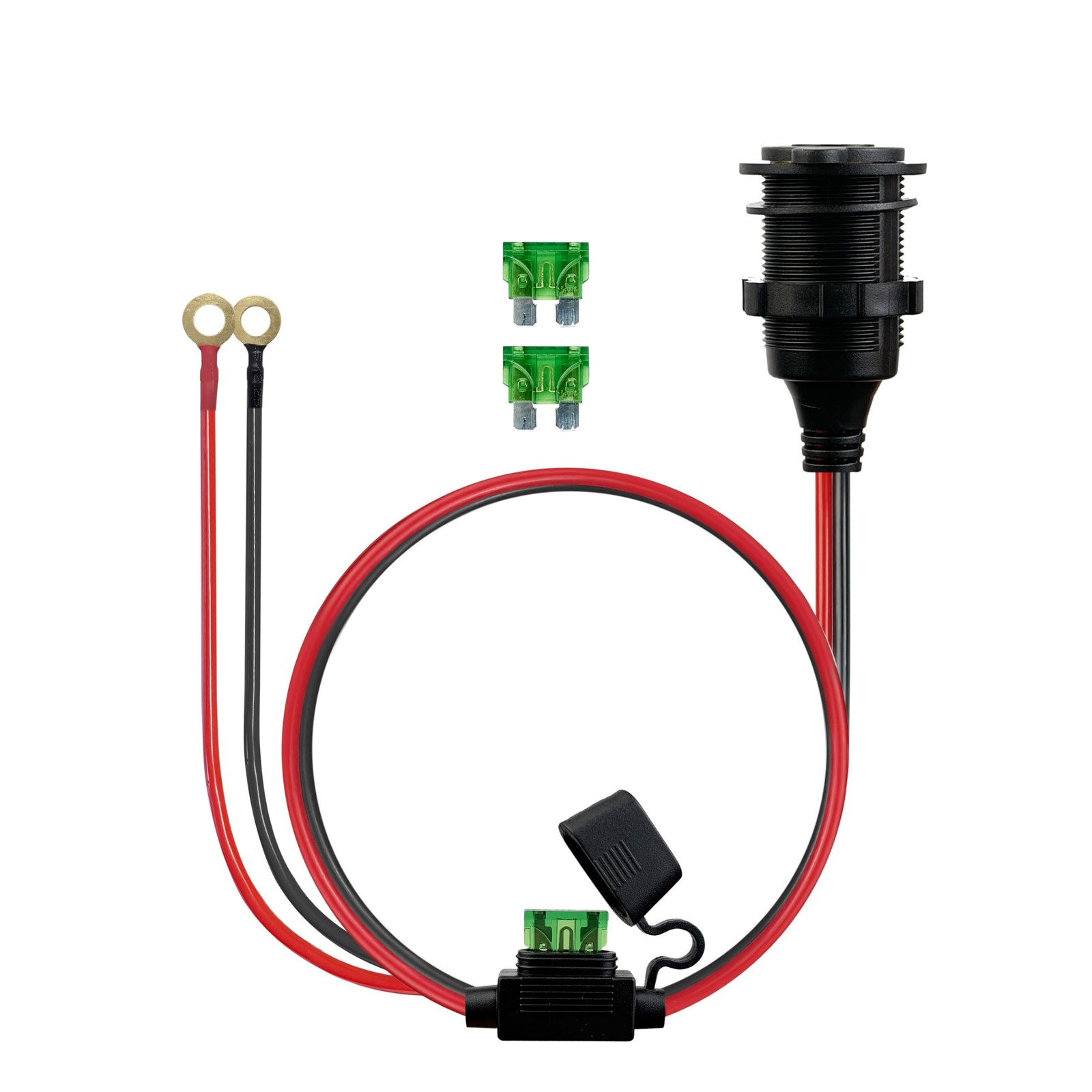 SSGP Heavy Duty 12AWG 12V Fixed Thread Cigarette Lighter Socket Replacement...