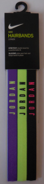 Nike Jordan Hairband/Headbands 3 Pack Adult Unisex Wild Berry/Liquid Lime/Black