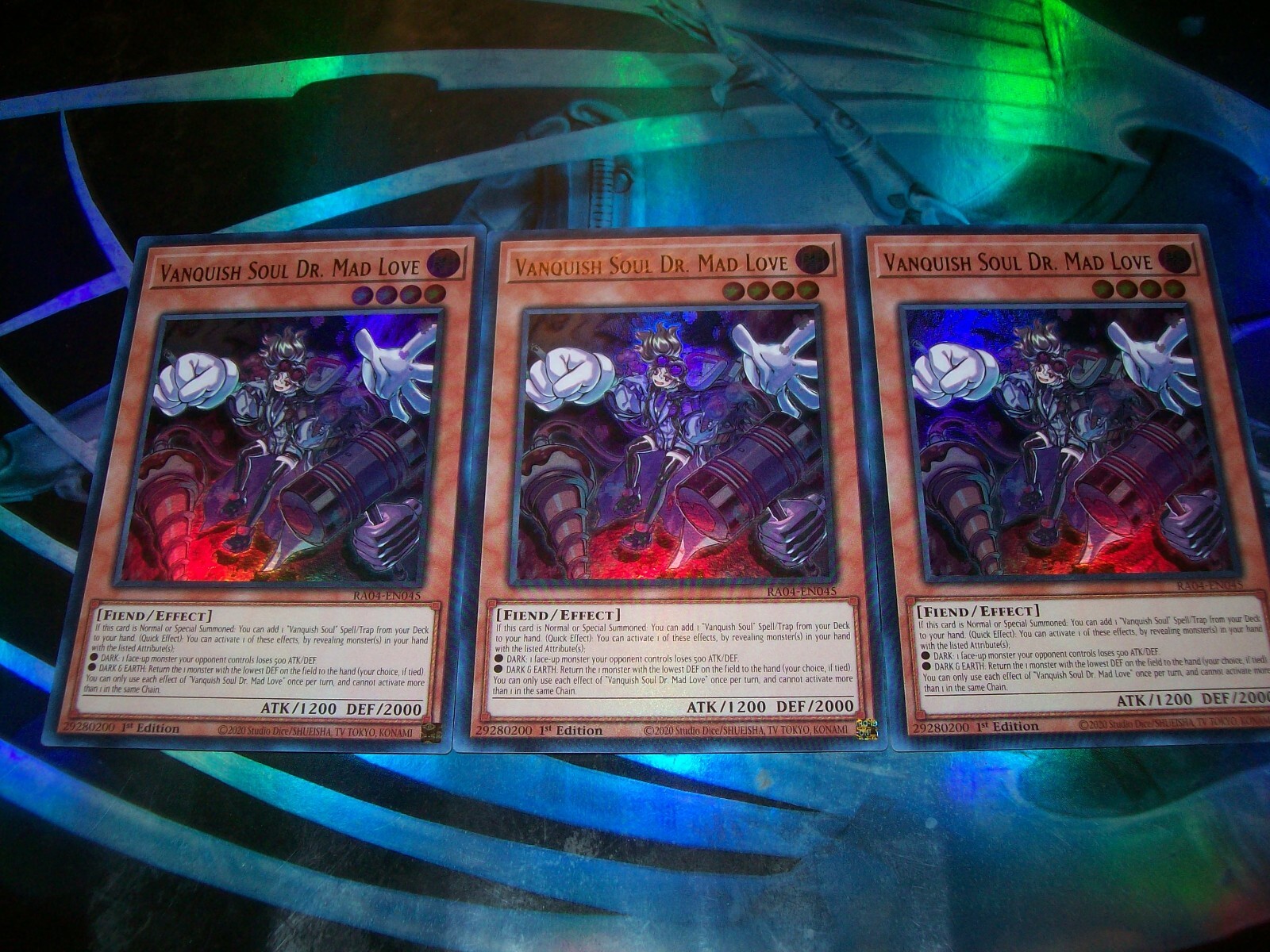 3x Vanquish Soul Dr. Mad Love 1st Edition Ultra Rare RA04-EN045 Yu-Gi-Oh
