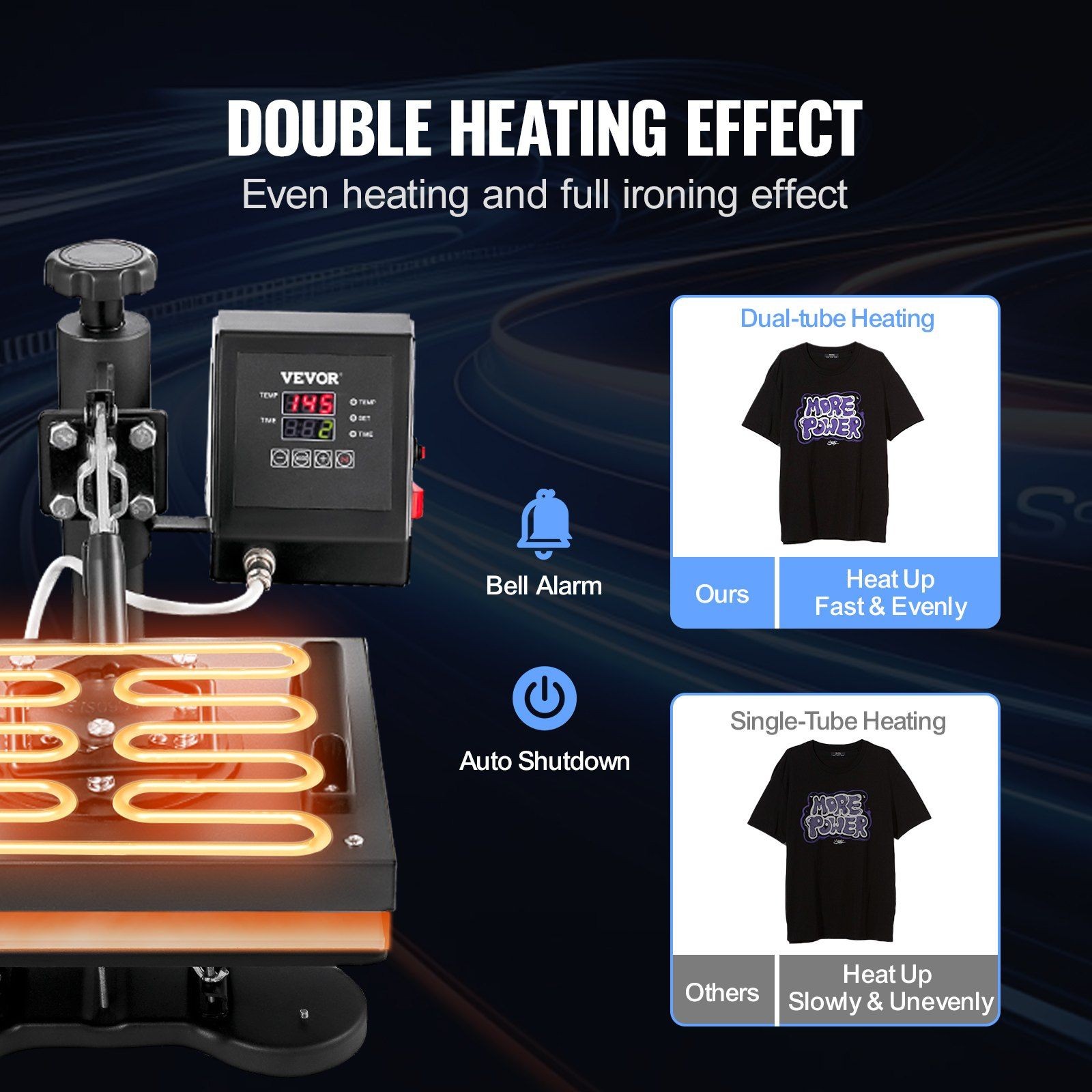 12x10" Heat Press Machine 30x23cm T-Shirt Sublimation Transfer Swing Away