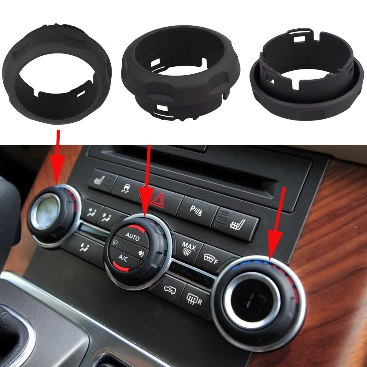 3PCS Central Console A/C Volume Control Knob Compatible with Range Rover Sport D