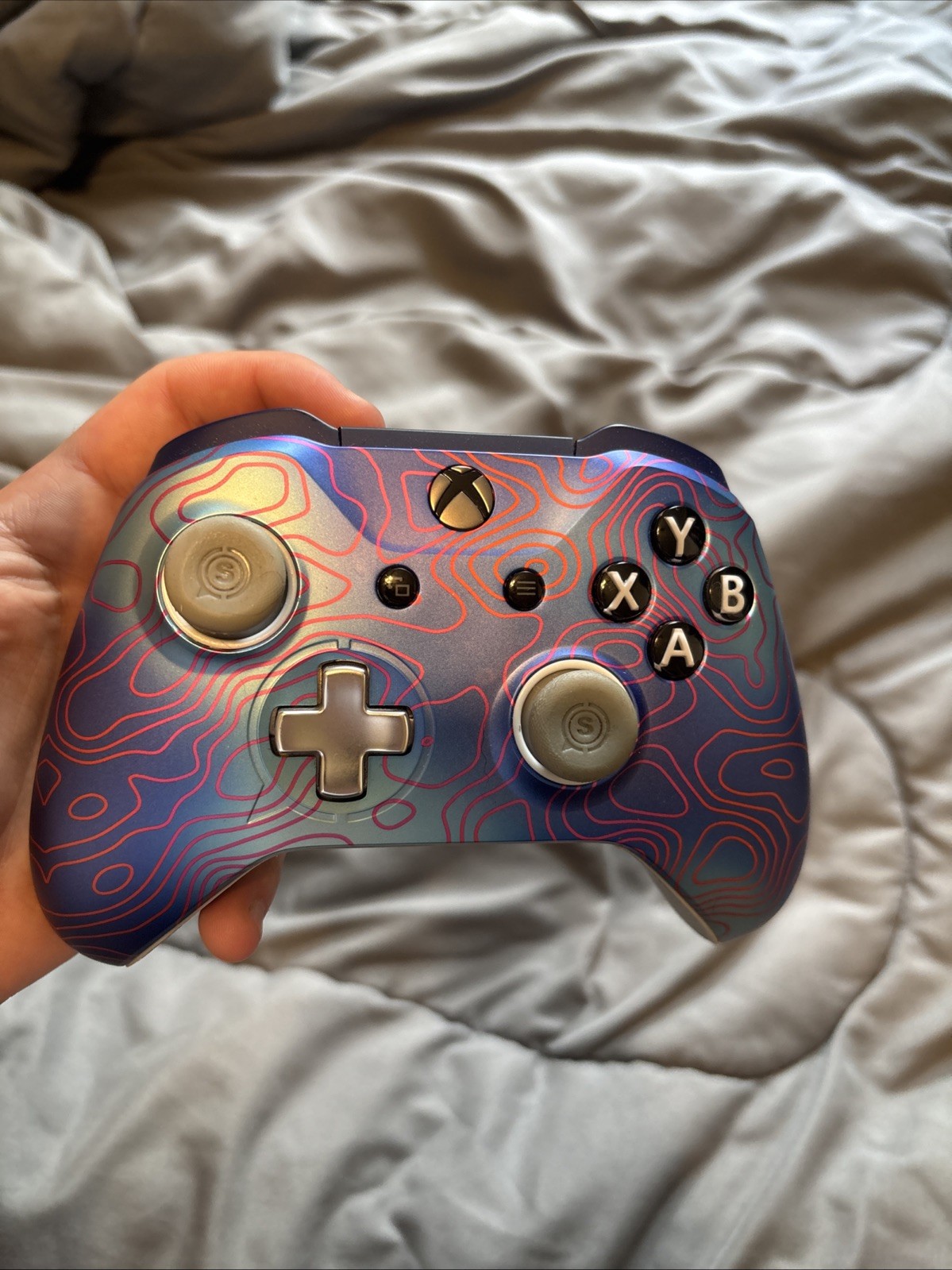 SCUF Prestige Xbox Controller Damascus Camo, Blue/Red, Tested Working