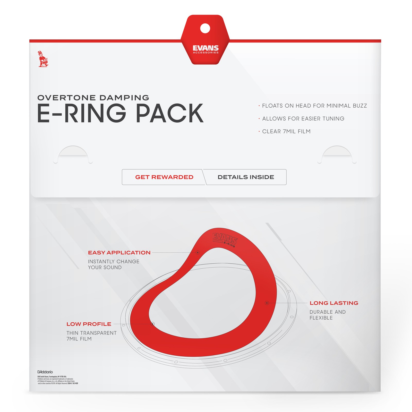 EVANS 2 Inch E-Ring 10 Pack, 14 Inch