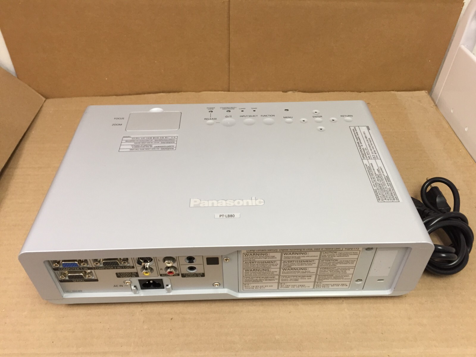 Panasonic PT-LB80U 3200 ANSI Lumens 1080i LCD Projector Lamp Hours 589