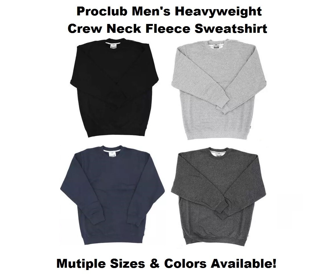 Pro Club Men's Heavyweight 13oz Crew Neck Fleece Sweatshirt
