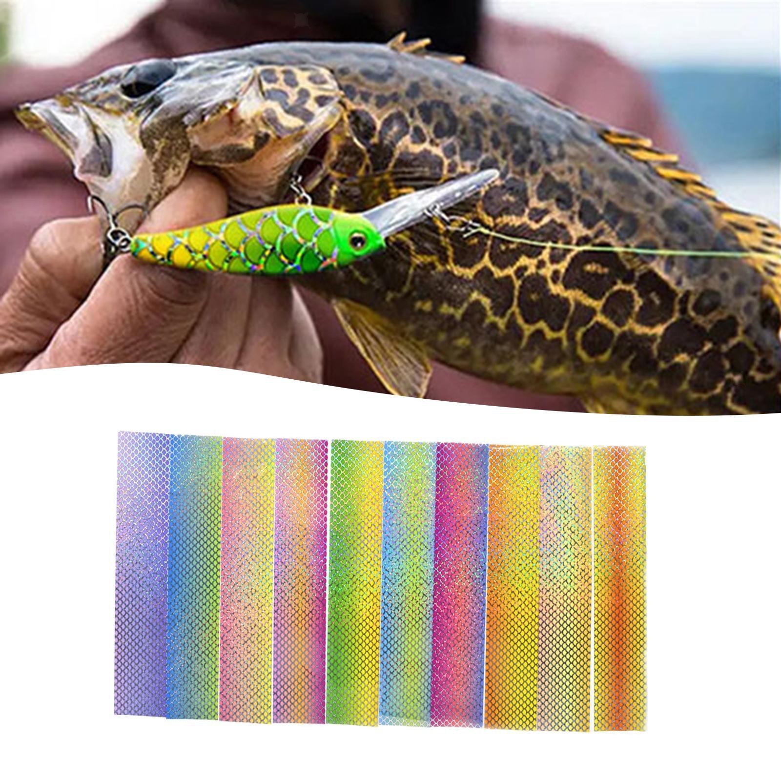 10 Pieces Fishing Lure Sticker Tape Fake Fish Scales Sticker