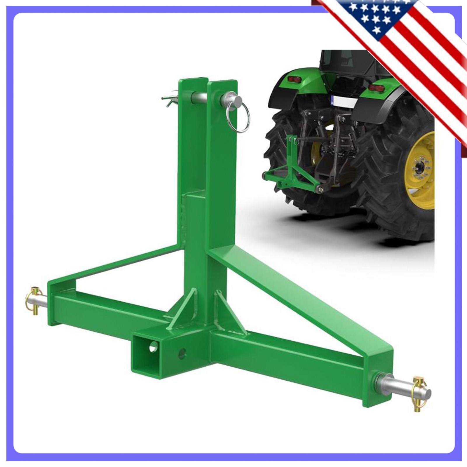 3 Point Hitch Receiver with 2" Receiver for Category 1 Tractor for John Deere BX