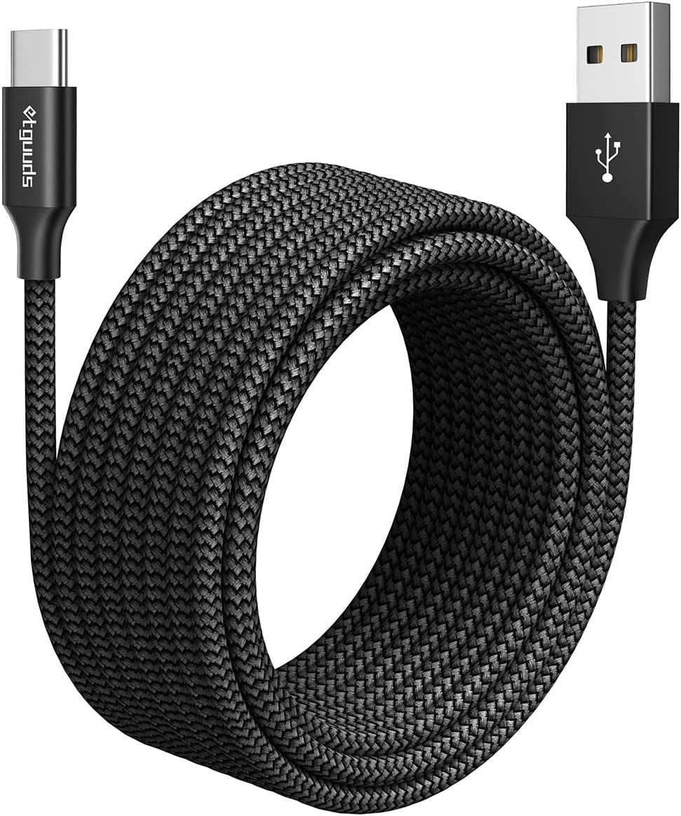 etguuds Long USB C Cable 12ft, 1-Pack, Braided USB A to USB C Charger Cable, Typ