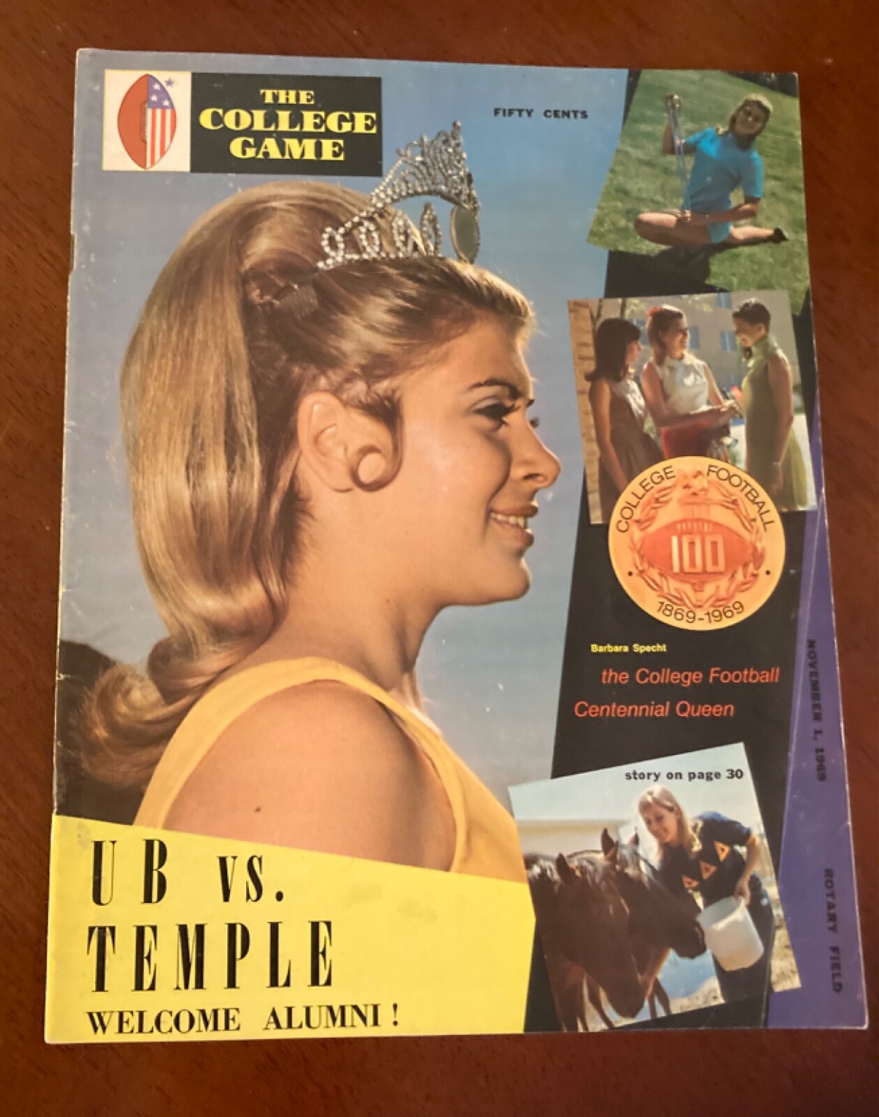 Vintage University of Buffalo vs. Temple Football Program