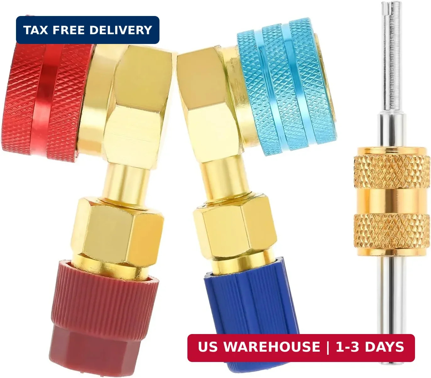 R1234YF to R134A Adapter, 90 Degree R1234YF to R134A Conversion Kit, High/Low Si