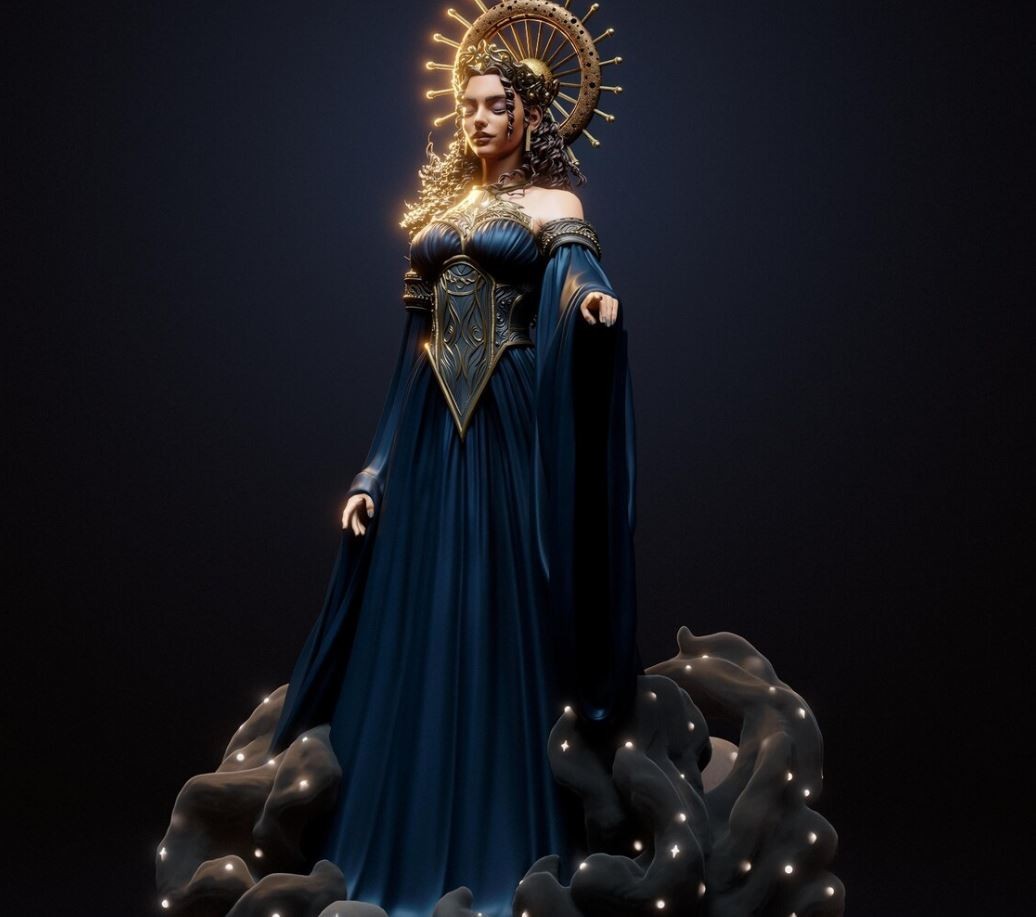 UNPAINTED Greek God Nyx Olympus Diorama 3d Printed Model Kit