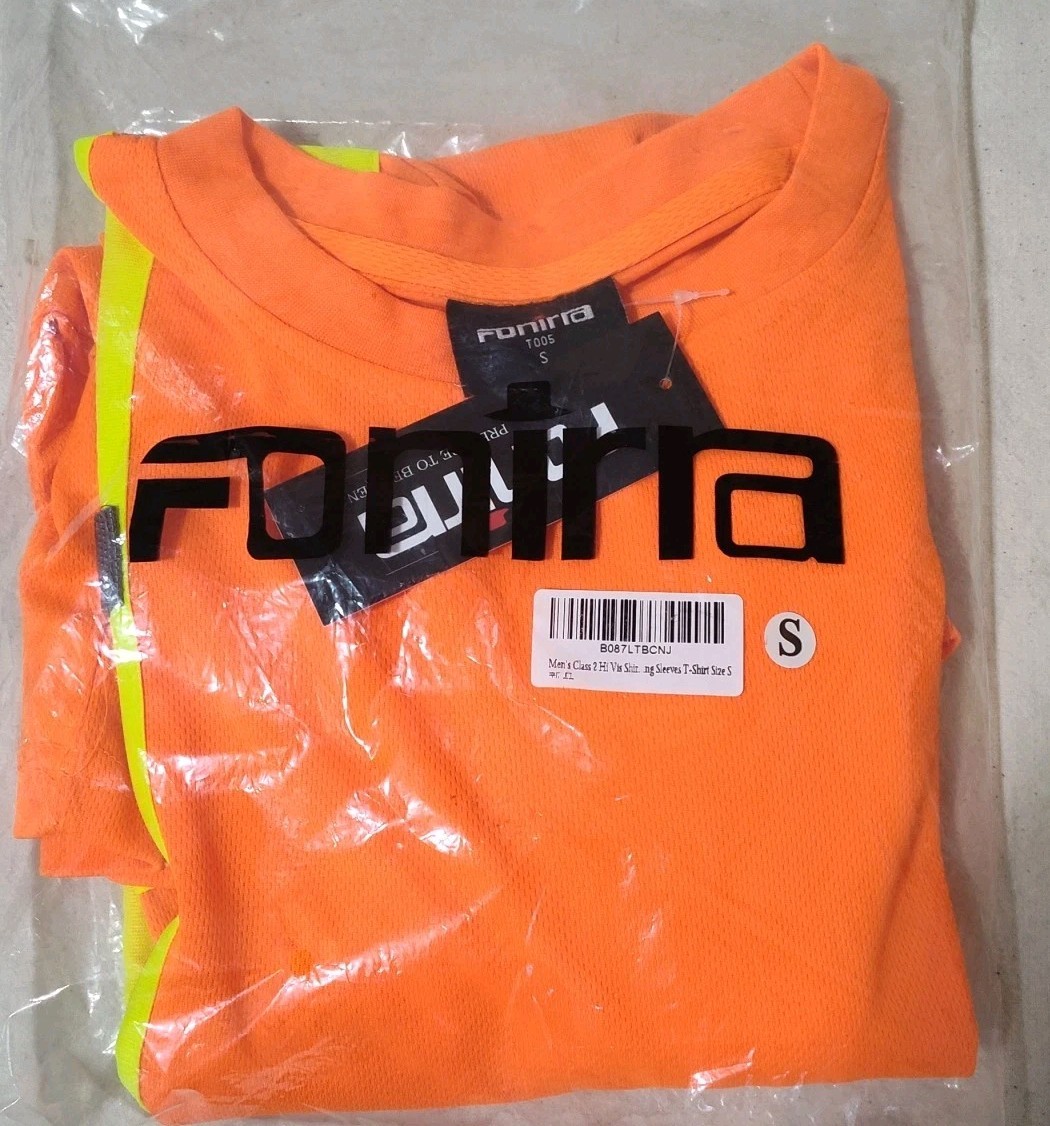Fonirra High Visibility Reflective Orange Shirt Men's Small B12