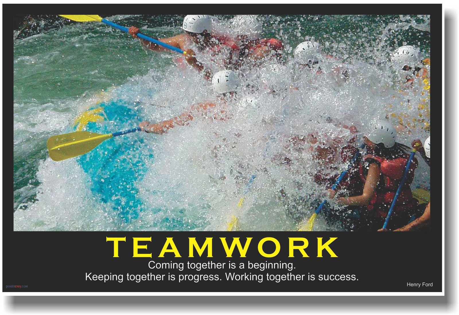 NEW POSTER  - Teamwork - Coming Together is a Beginning - Henry Ford - Classroom