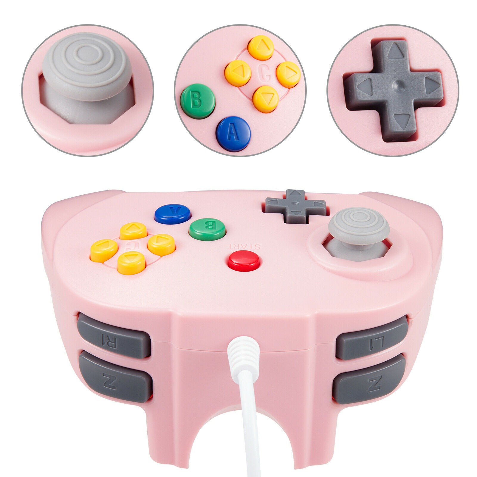 For Nintendo N64 Wired Game Console Upgraded Controller Gamepad Joystick Joypad