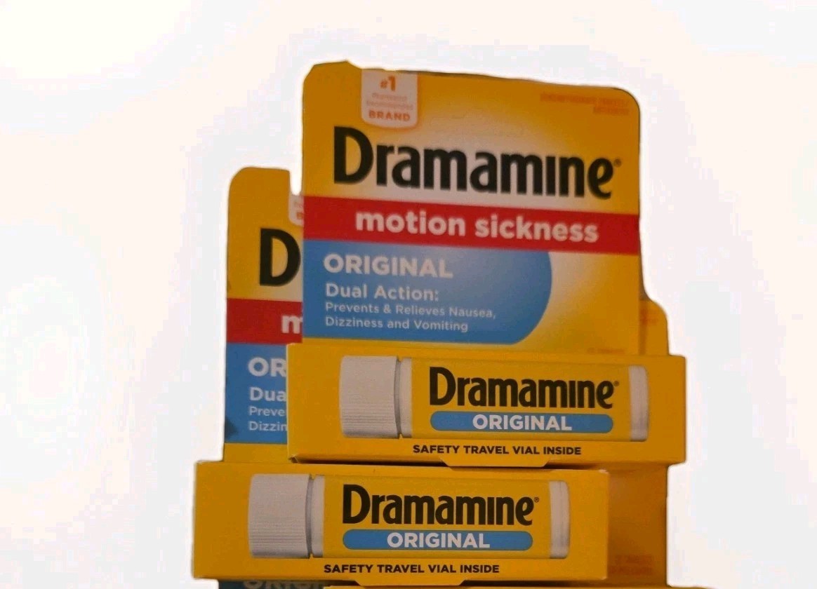 2 Boxes Dramamine Original Formula Motion Sickness 12 Count Each Exp. 04/2028