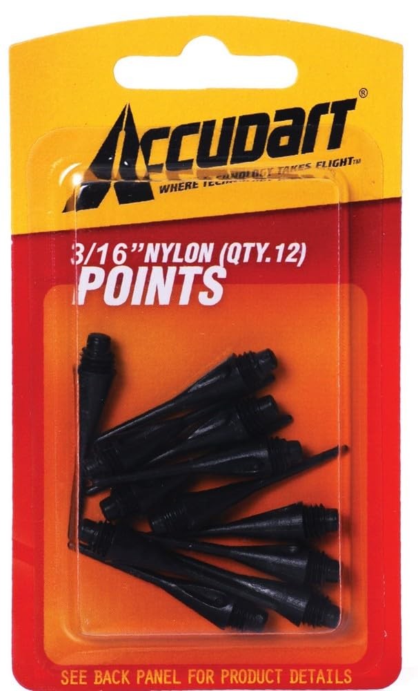 Accudart Pack of 12 Nylon Points (3/16-Inch) red 3/16-Inch,
