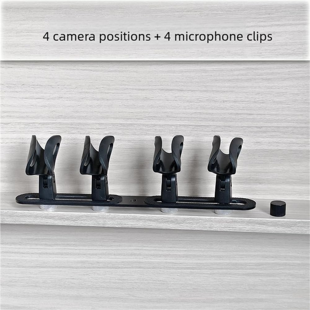 CH4 Mini 4 Mic Mount Bar 5/8Inch Thread Fits Microphone Stand Boom Arm Hold