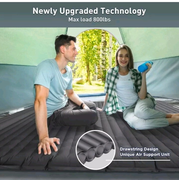 Elegear Double Sleeping Pad for Camping, 4" Ultra-Thick Self Inflating Size FULL