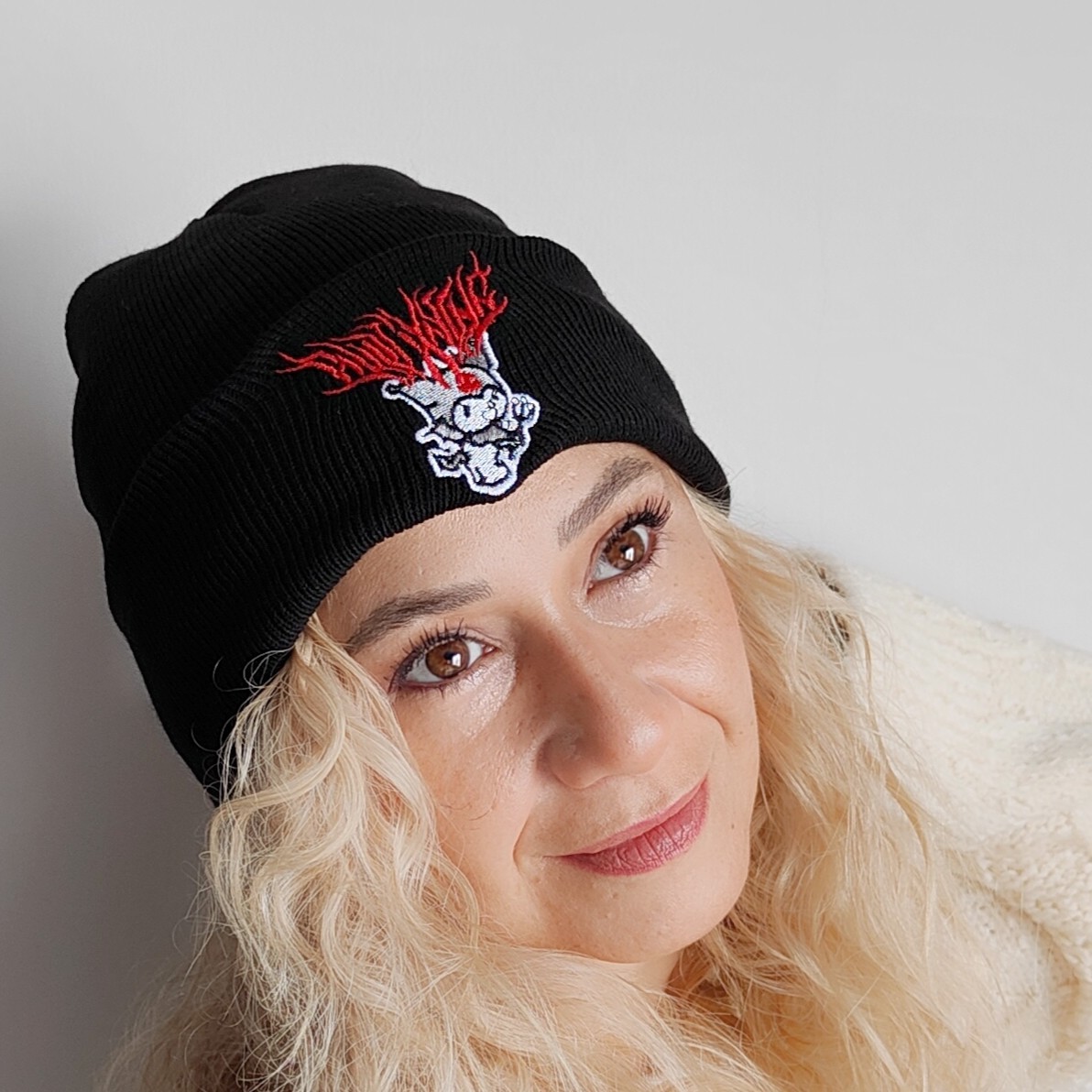 Kuromi Beanie,Anime Embroidery Beanie,Harajuku clothing,Teenage gift,Kawaii