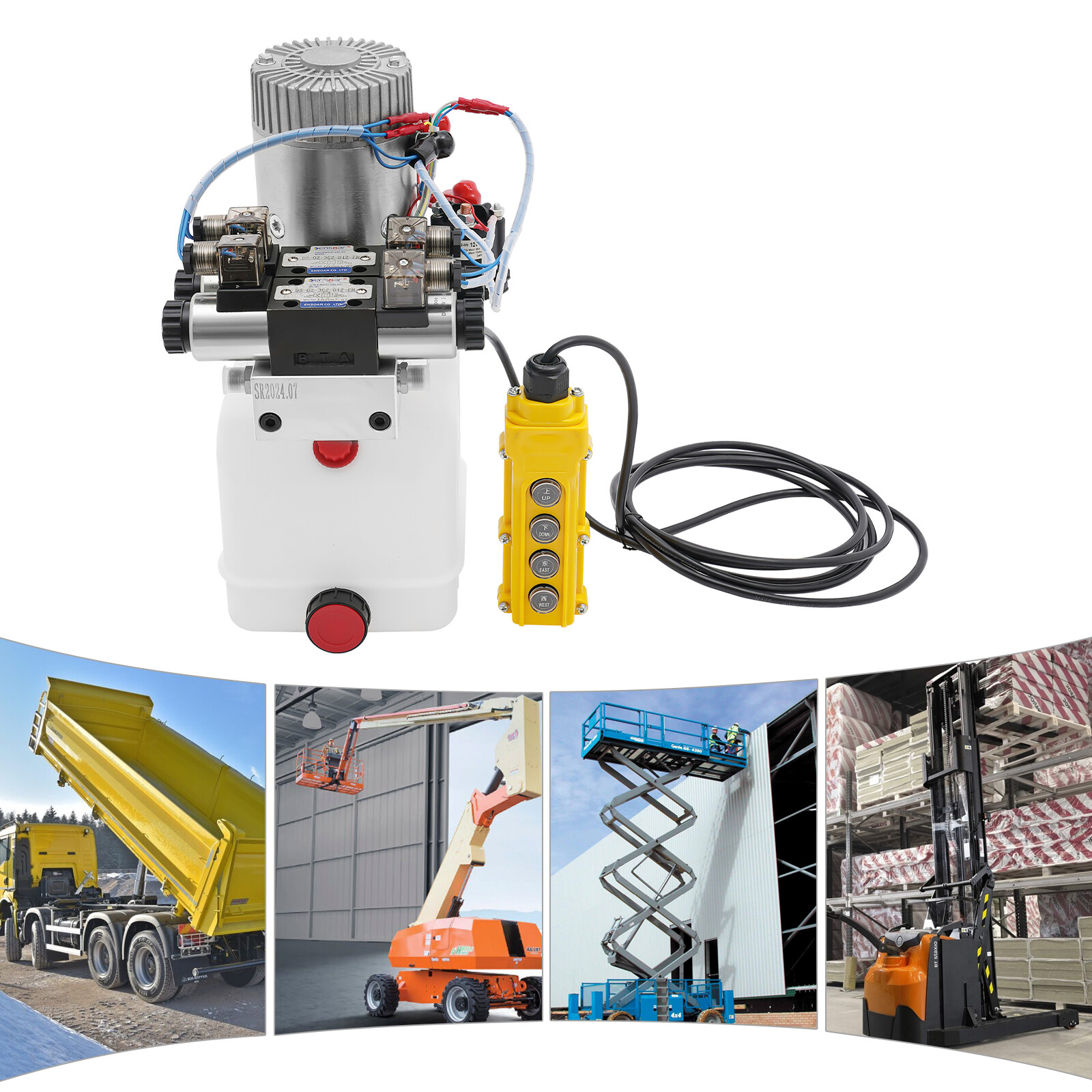 22Mpa Hydraulic Pump 4.5 Quart Double Acting Dump Trailer Pump Power Unit DC 12V