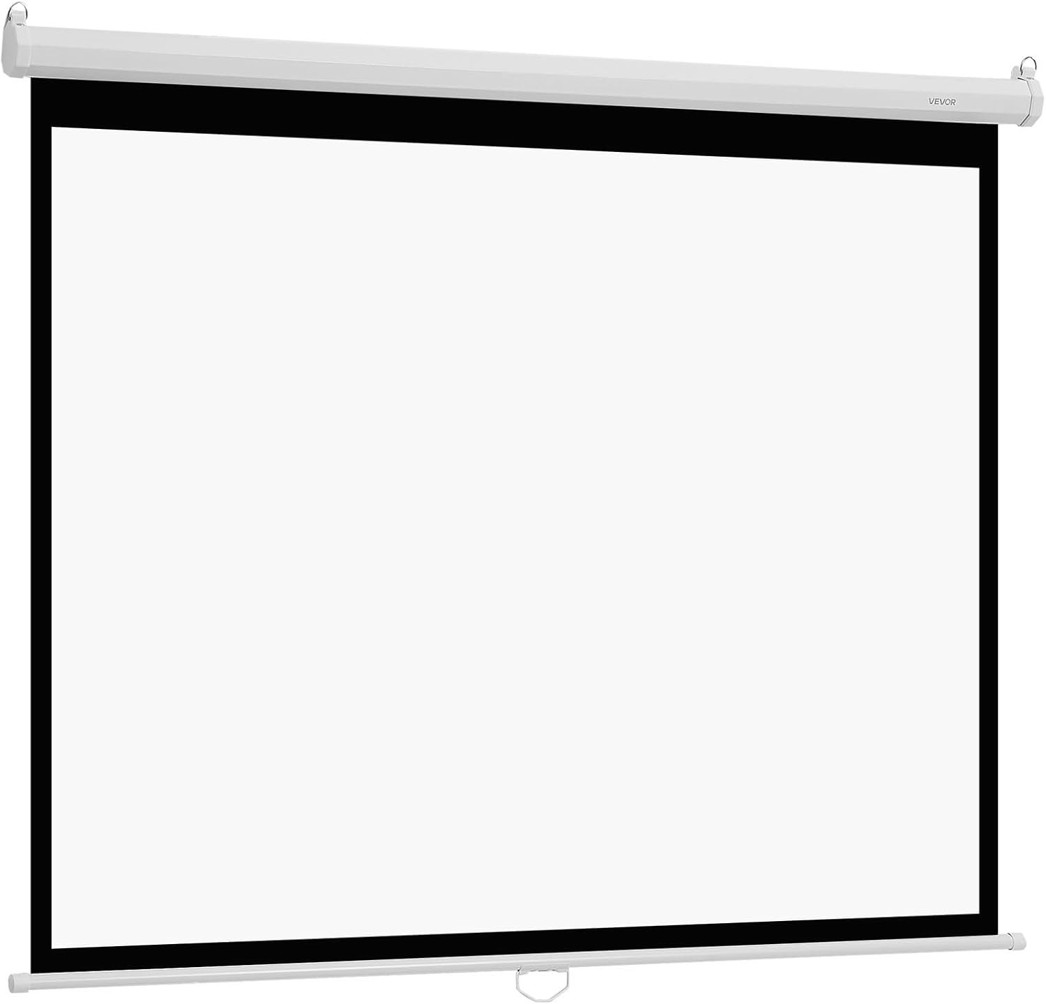 Manual 72 Inch Projector Screen 4K HD Wall Mount Retractable with Pull Rope
