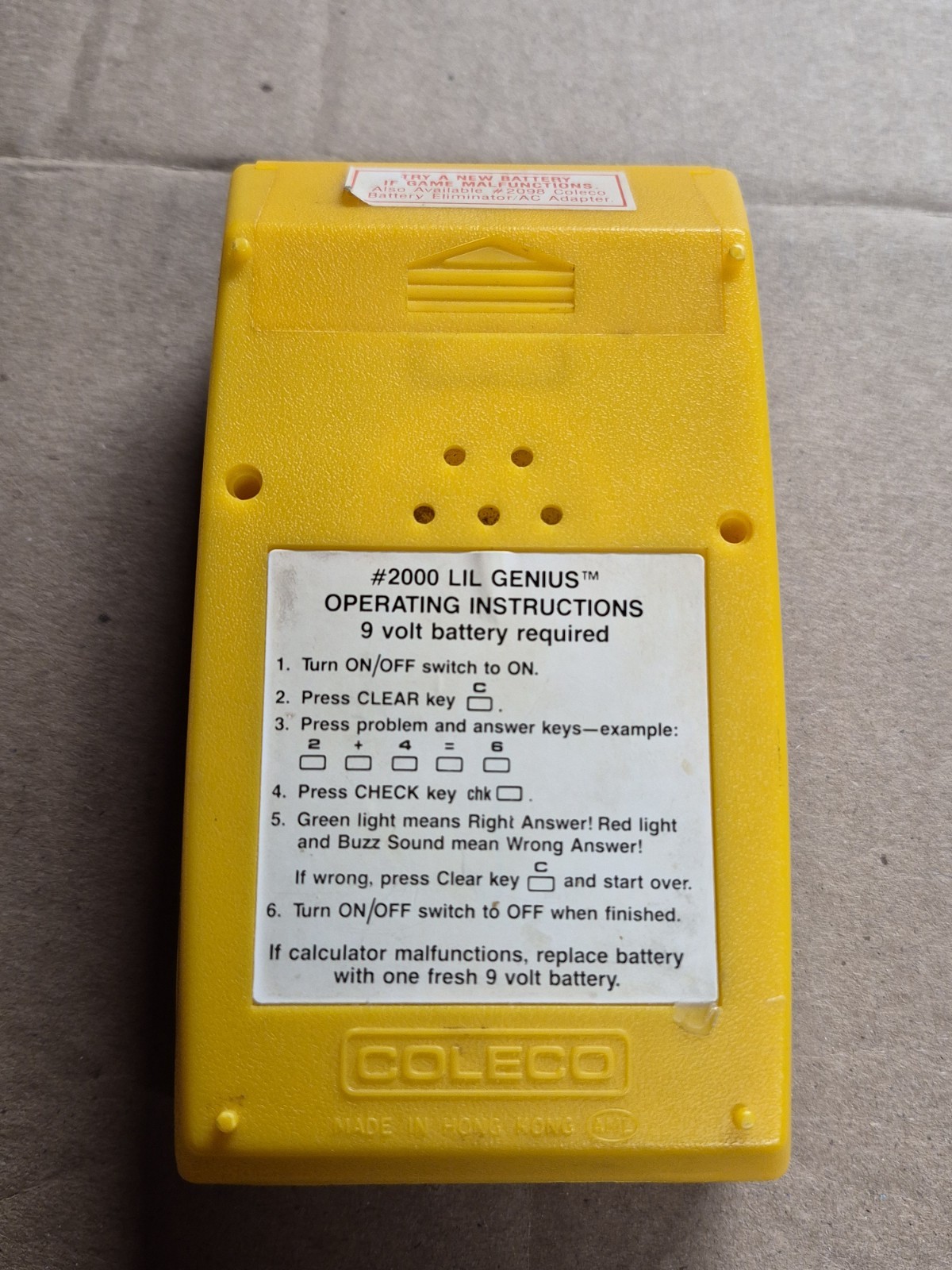 1978 Coleco Lil Genius Electronic Learning Calculator #2000 Tested Works