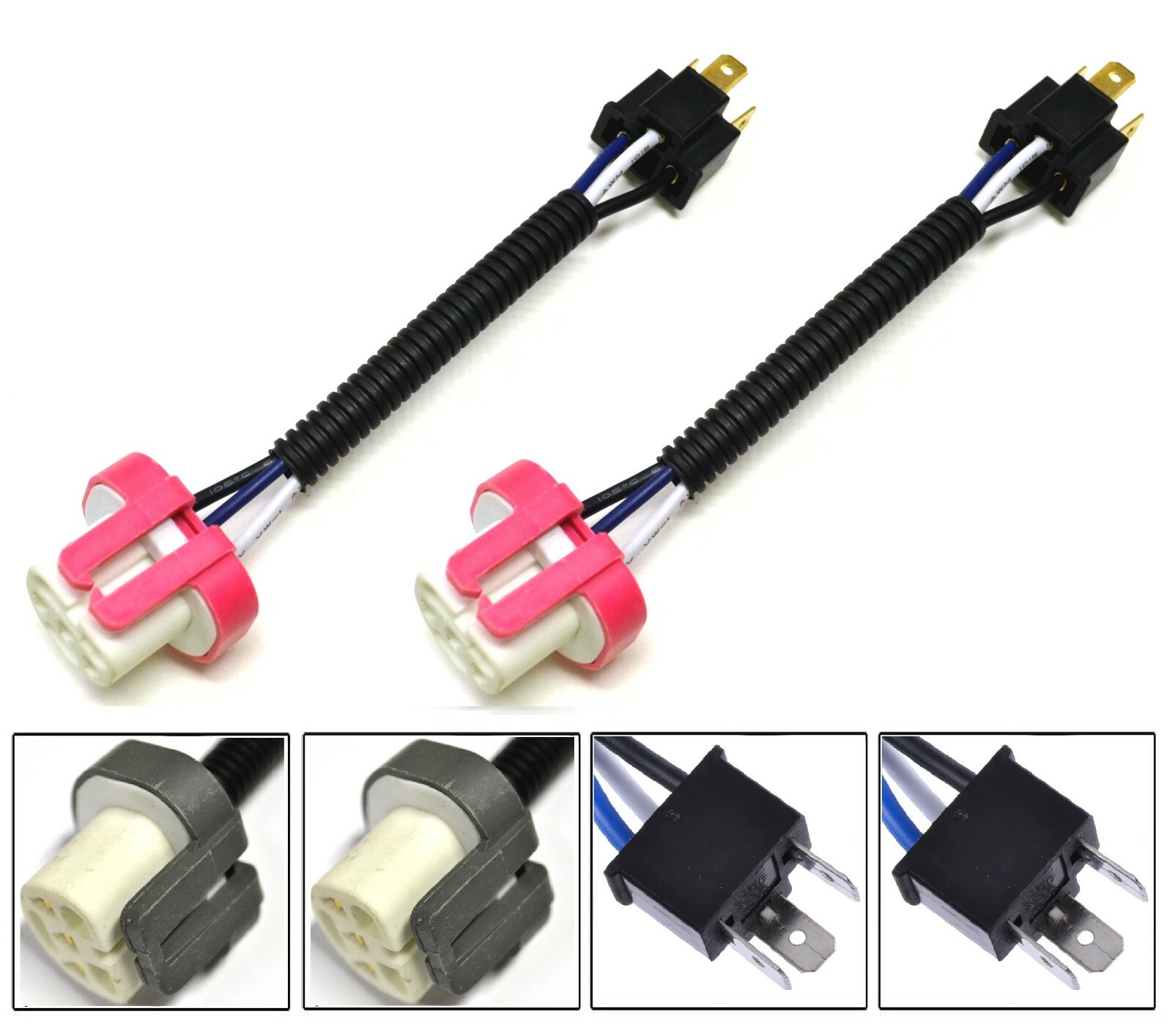 Conversion Wire 9003 HB2 H4 TO 9004 HB1 Two Harness Head Light Bulb Socket Lamp