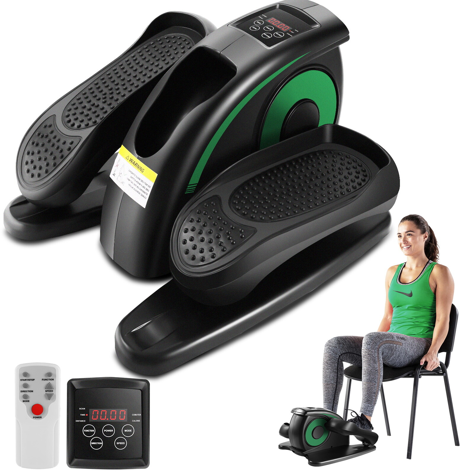 Under Desk Elliptical Machine Electric Pedal Bike Compact Exercise Equipment U.S
