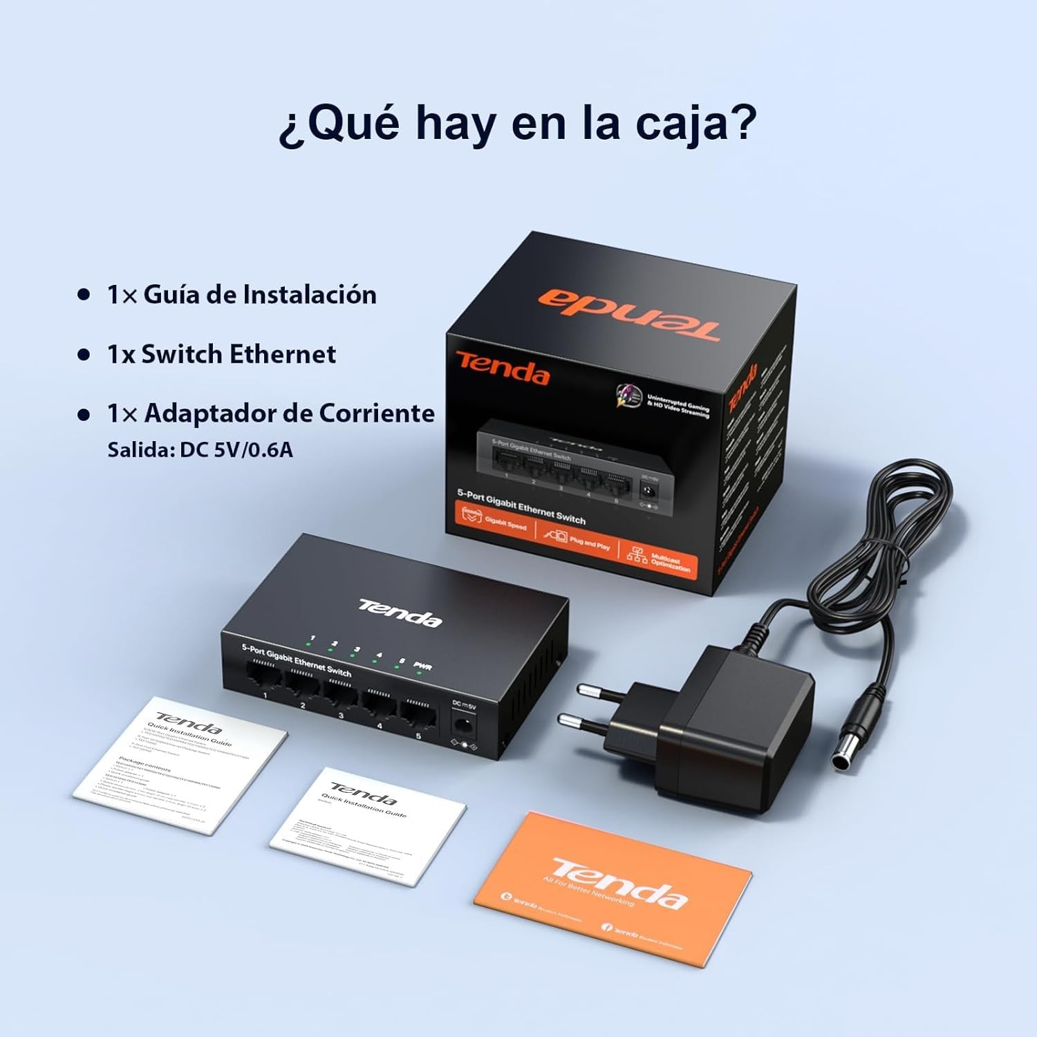 5 Port Gigabit Switch Unmanaged Ethernet Network Splitter Metal TEG1005D
