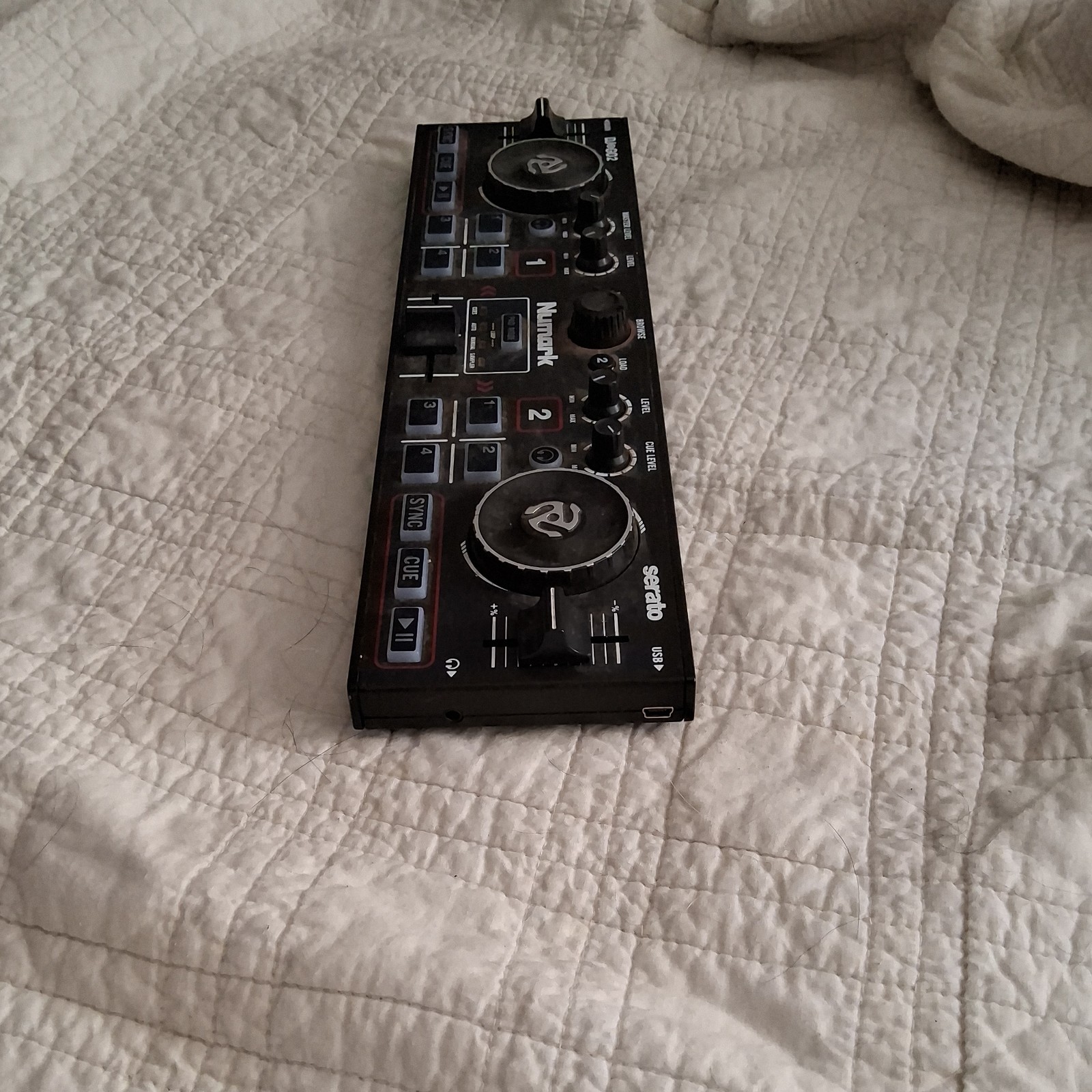 Numark DJ2GO2 2-Deck USB DJ Controller, Touch Jog Wheels, 8 Pads, Black