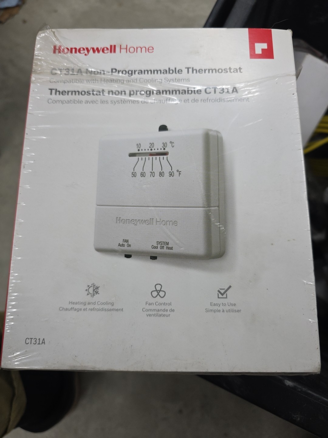 Honeywell Home CT31A Non-Programmable Thermostat Heating Cooling CT31A1003