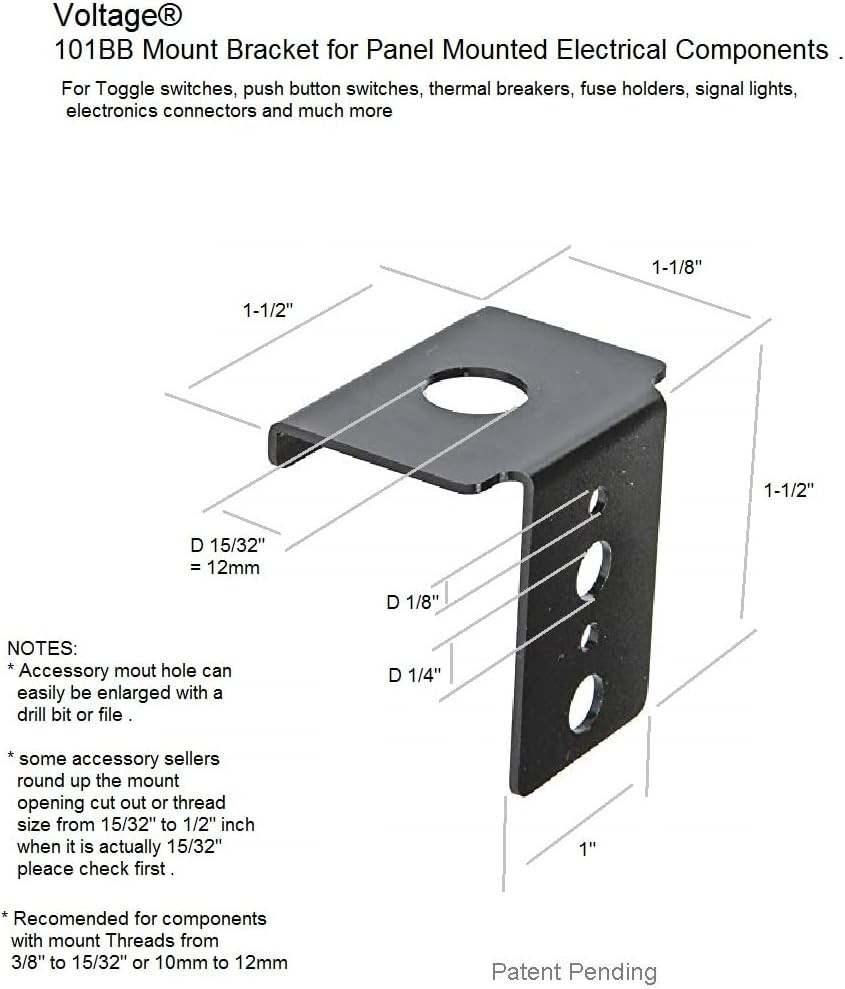 Universal Mounting Bracket For Panel Push Button Breakers Toggle Switches Fus...