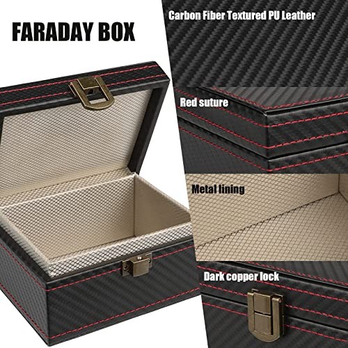 Faraday Box, RFID Box for Car Keys, Faraday Key Fob Protector Cage, Anti Small
