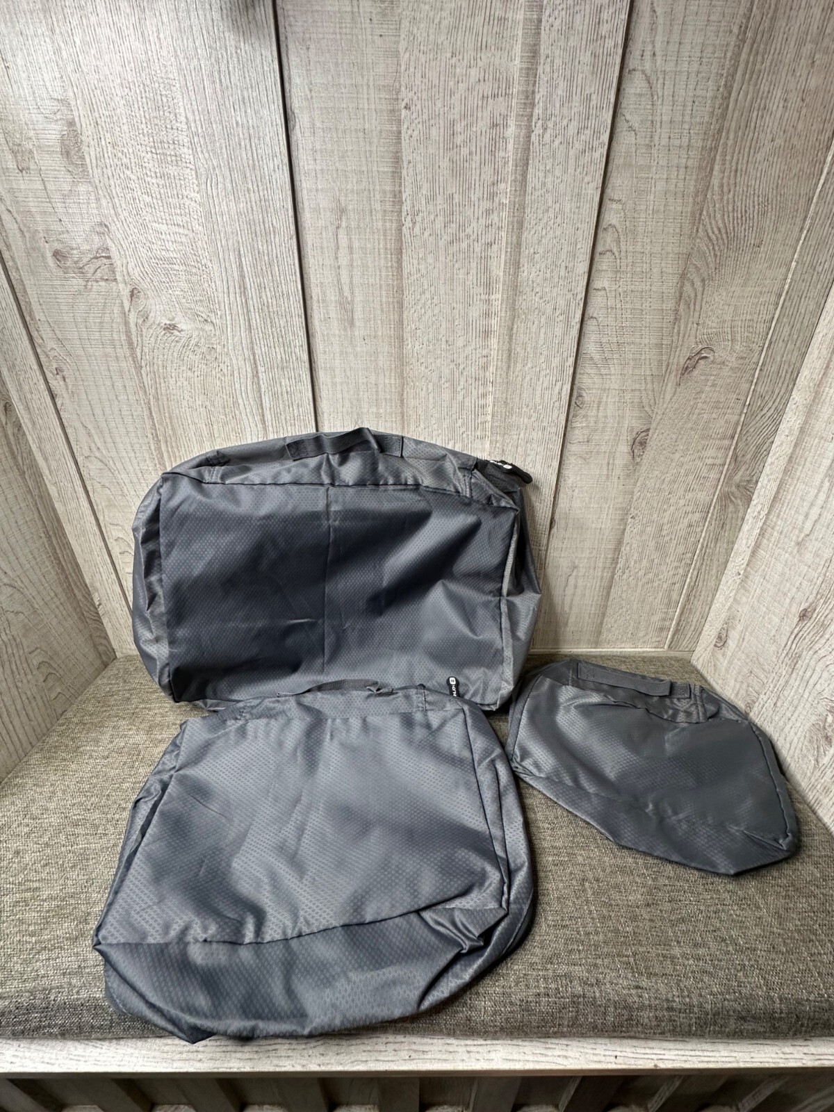 Binlon Luggage Packing Cube Set With Mesh Panel Grey 3 Pc