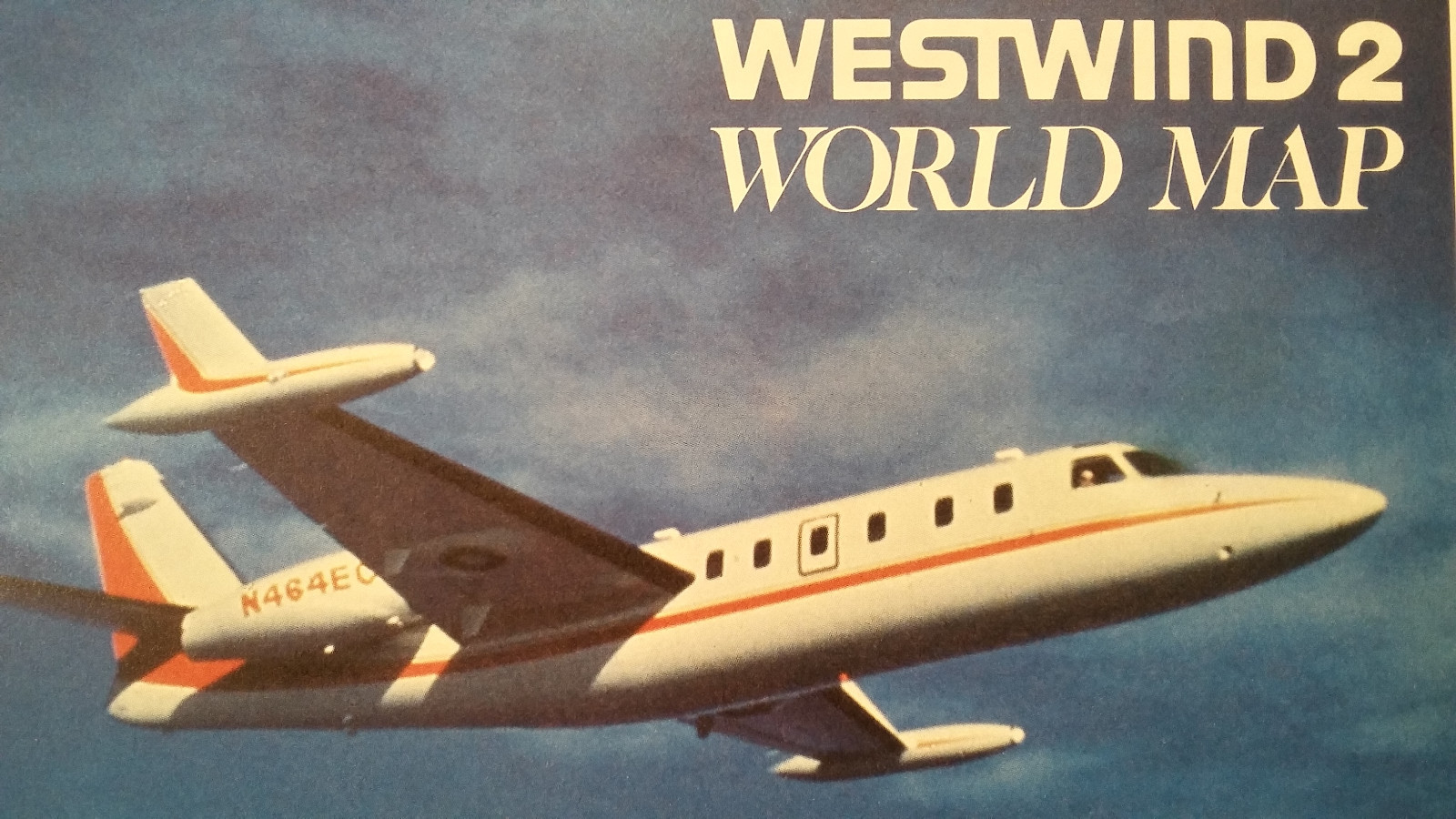 Original Atlantic Aviation Westwind 2 World Map Sales Brochure
