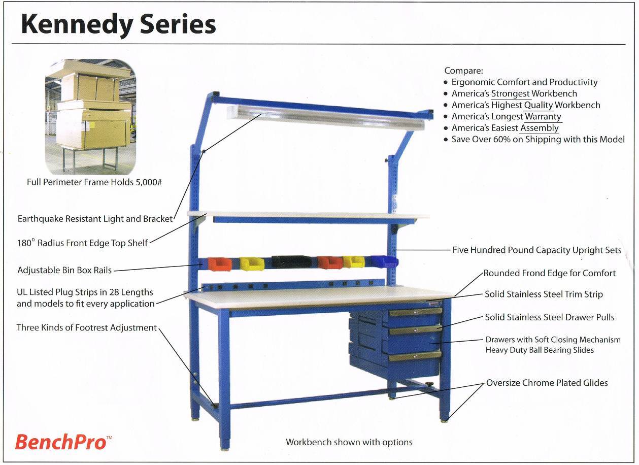 BenchPro K Solid Maple 36"D x 72"W Production Table Industrial Workbenches