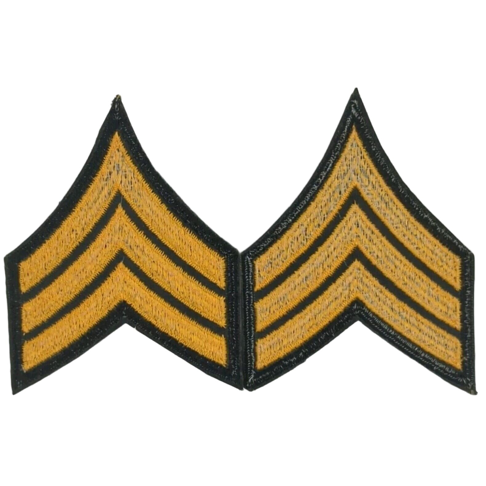 Army Sergeant E-5 Gold GREEN Rank Insignia Chevron Patches