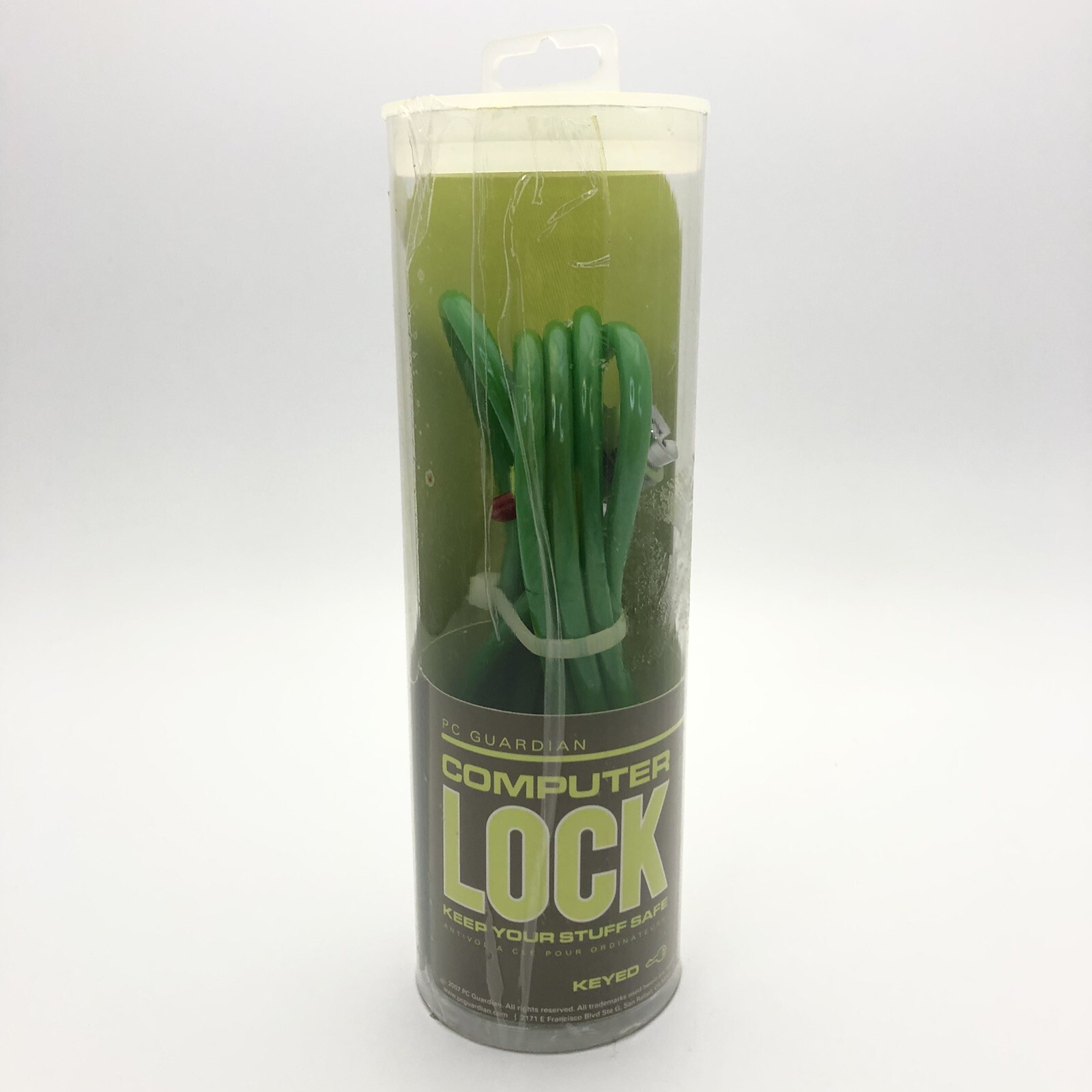 PC GUARDIAN 6 FT Keyed Computer Cable Security Slot Lock GREEN #29RG-90 Open Box