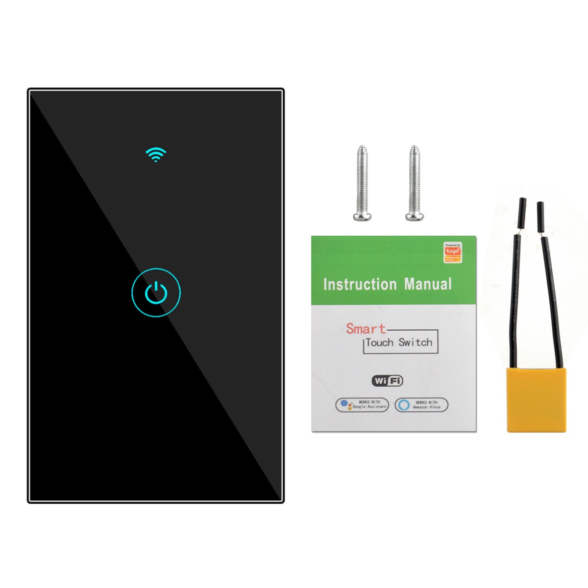 Smart WiFi Light Switch Touch Wall Panel 1/2/3 Gang Works with Alexa Google Home