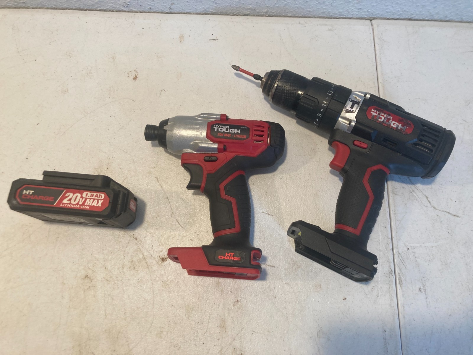 Hyper Tough 20V Max Cordless Drill & Impact Driver Combo Set with 1.5Ah Battery